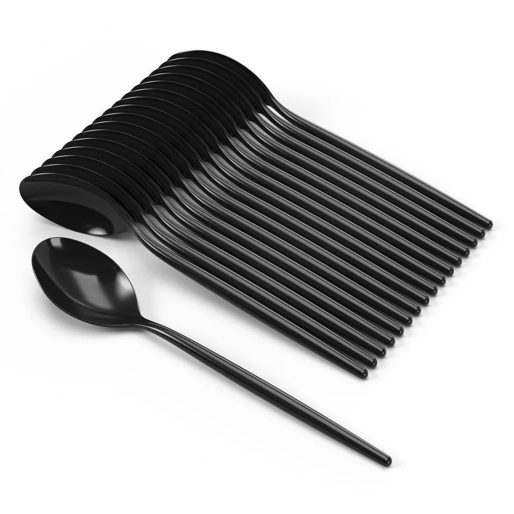 Black Plastic Spoons